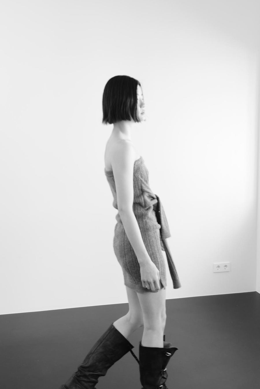 Stripe Wrap Knit Skirt