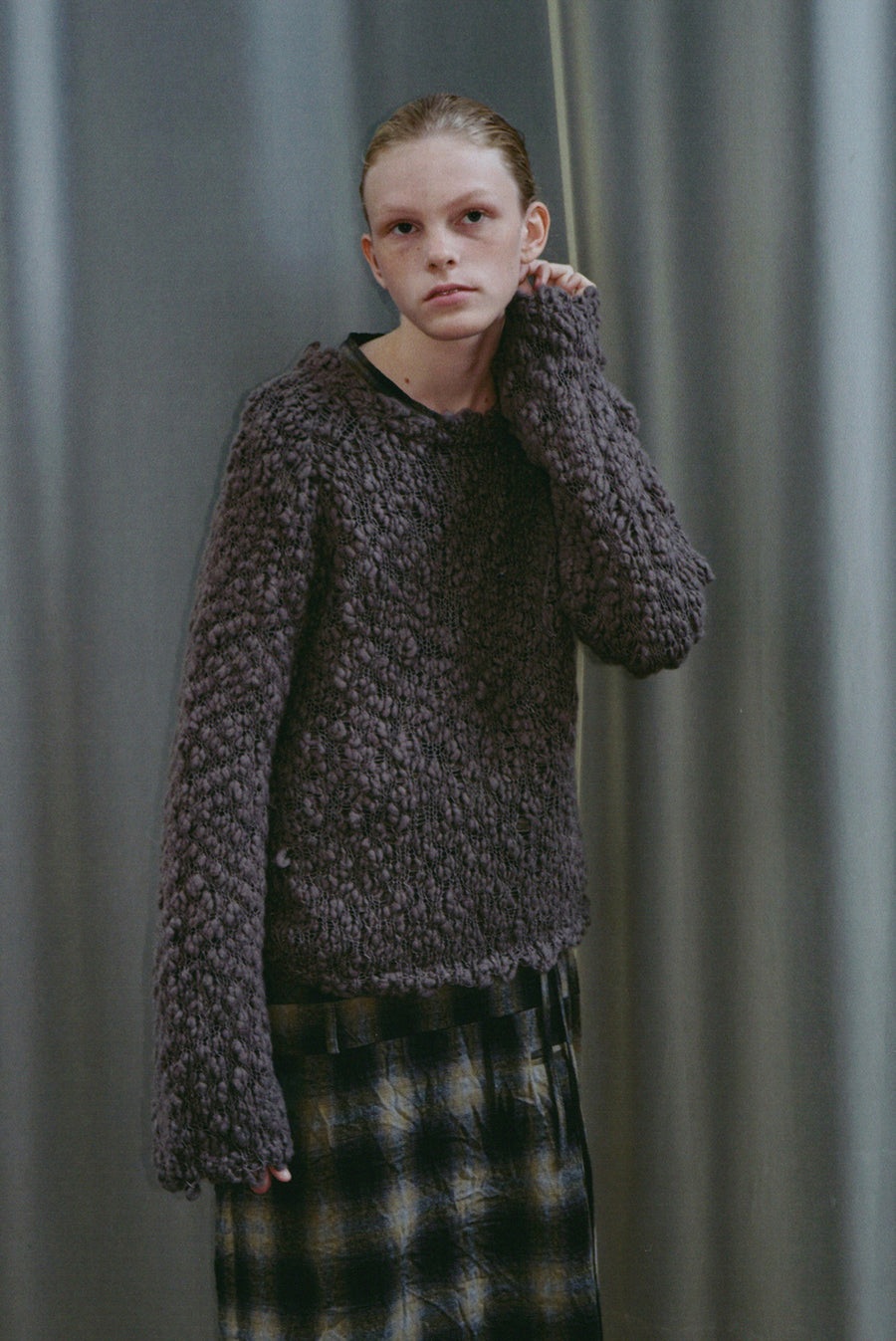 Textured Bubbled Knit - Gray
