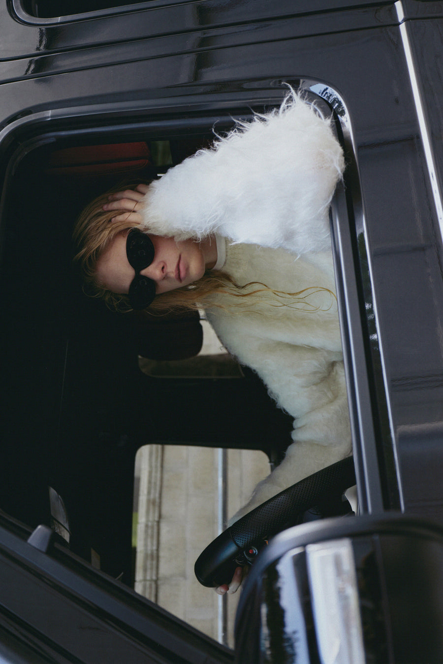 Brushed Oversized Sweater - White