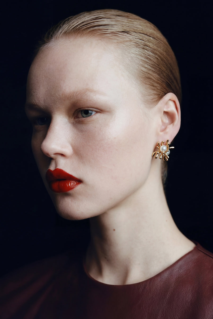 Dandelion Pearl Stud Earrings – Gold