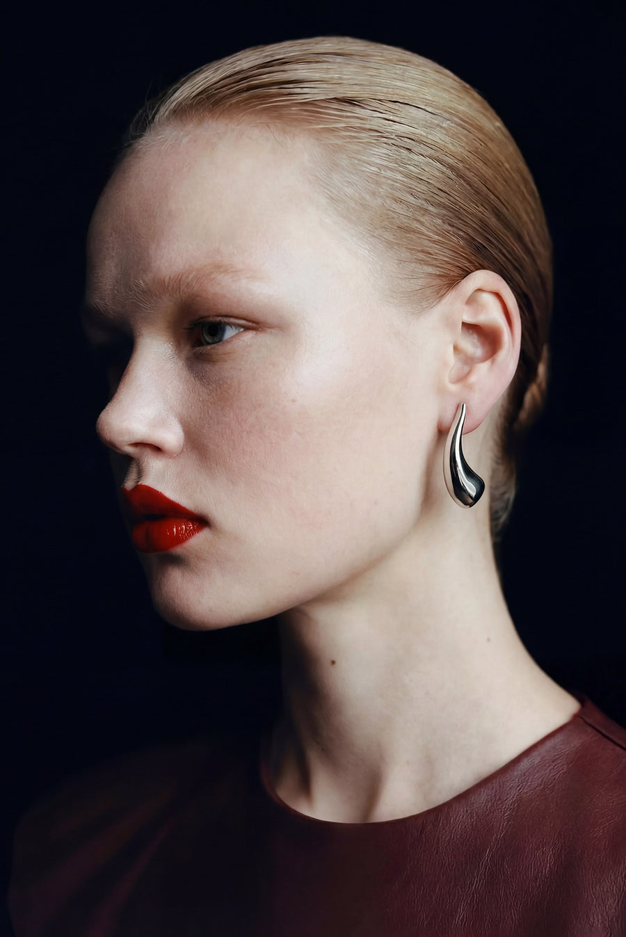 Fluid Curve Earrings – Silver