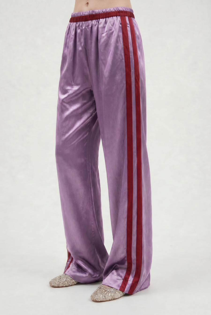 Tigra Tigra - Block-Printed Silk Mashroo Boxing Pant - Purple