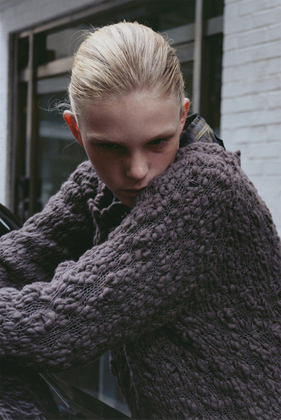 Textured Bubbled Knit - Gray