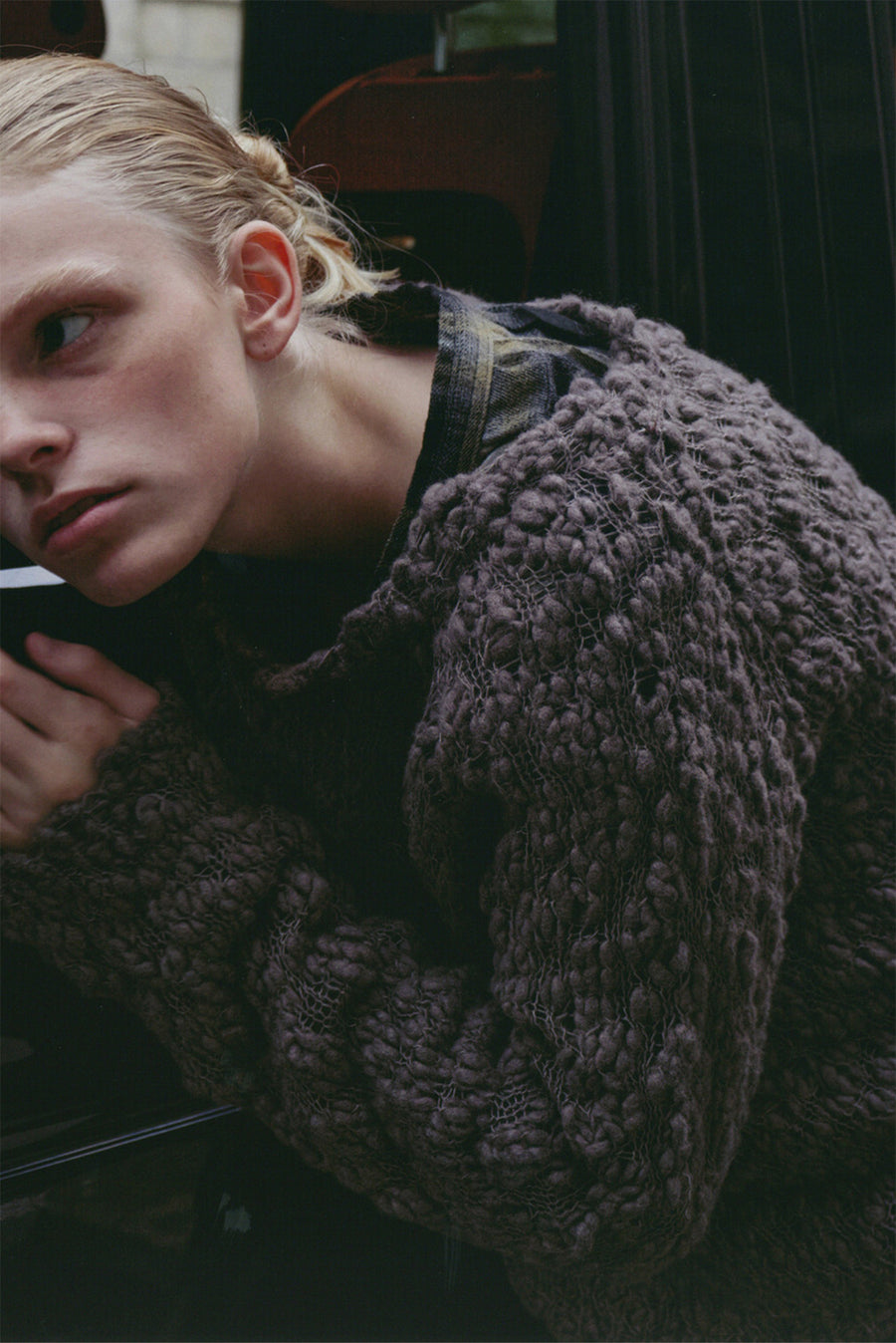 Textured Bubbled Knit - Gray