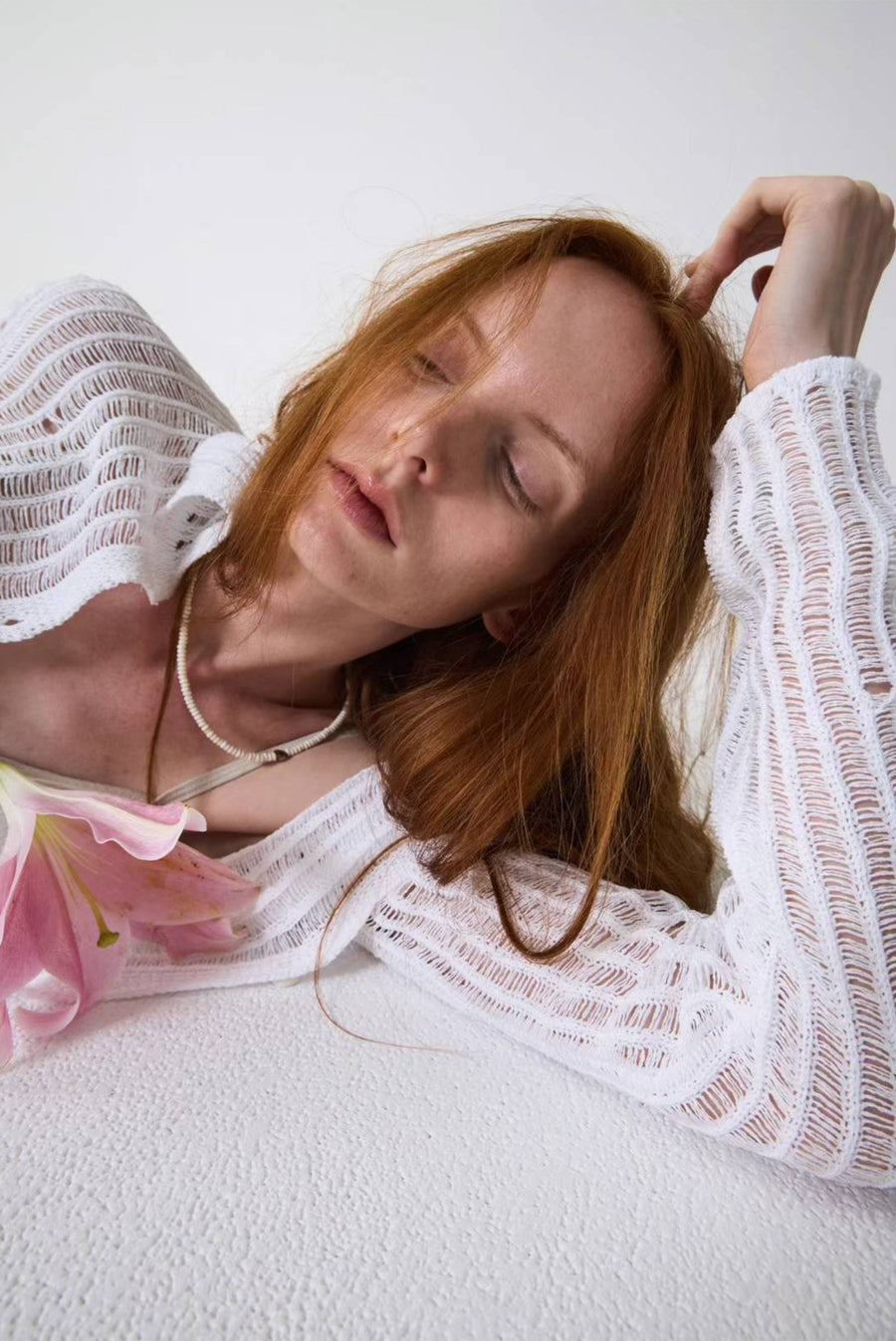 Loose Knit Long Sleeve Top With Overlay Skirt