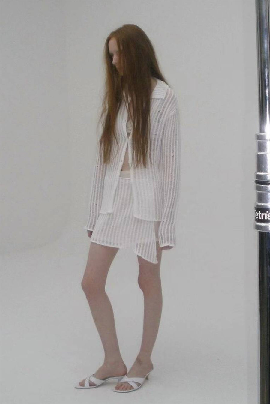 Loose Knit Long Sleeve Top With Overlay Skirt