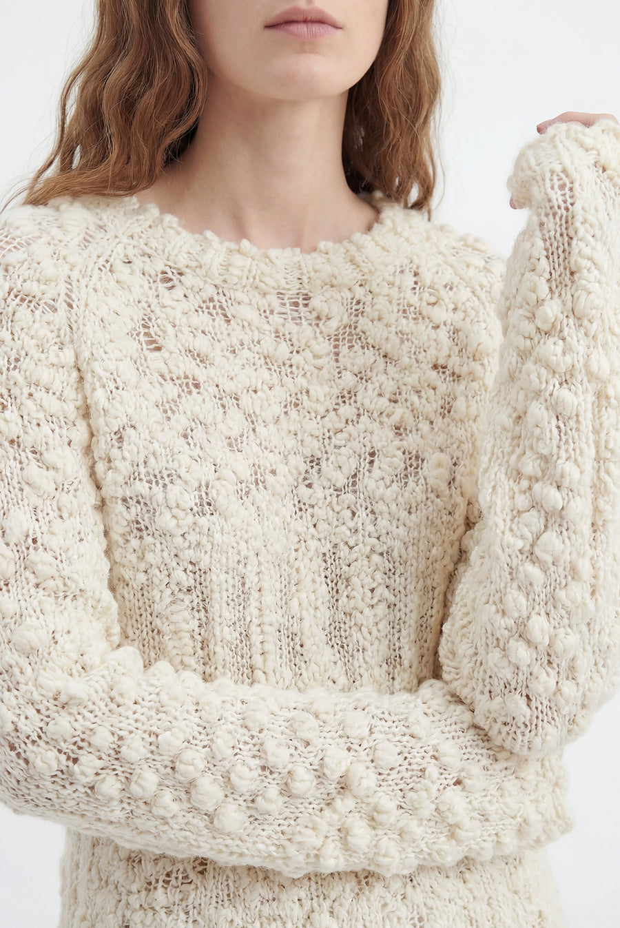 Textured Bubbled Knit - White
