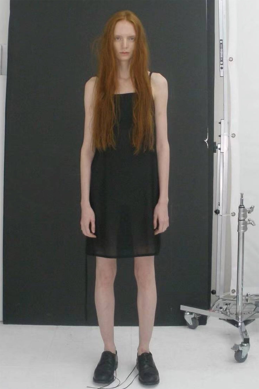 Charm Side Gathering Tank Dress - Black