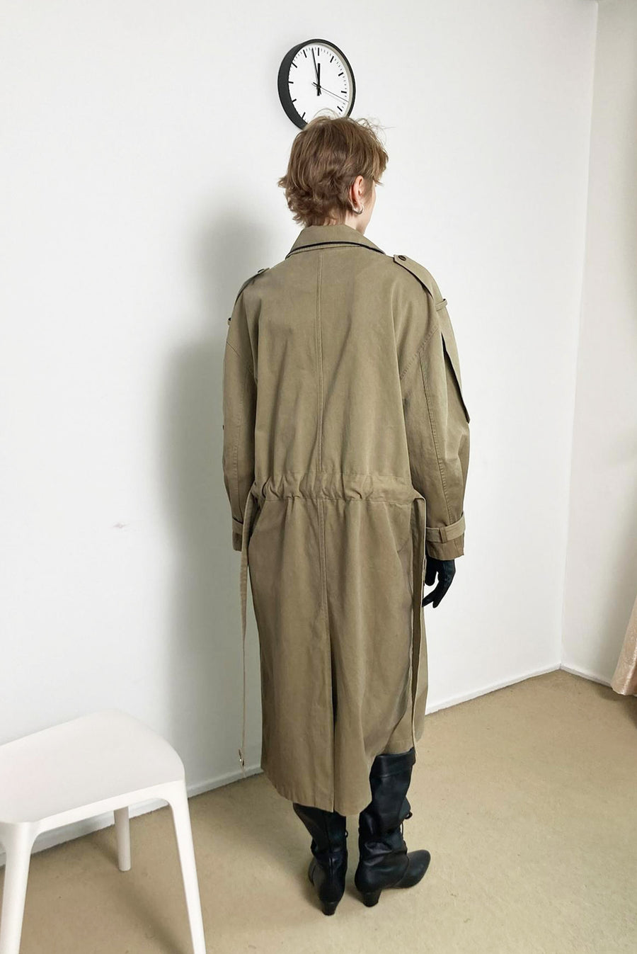 Khaki Oversized Utility Trench Coat