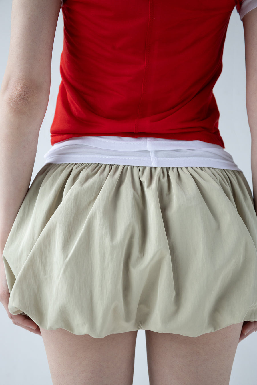 Mini Bubble Skirt - Beige