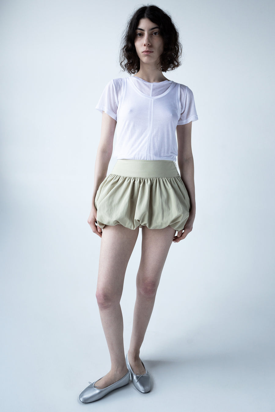 Mini Bubble Skirt - Beige