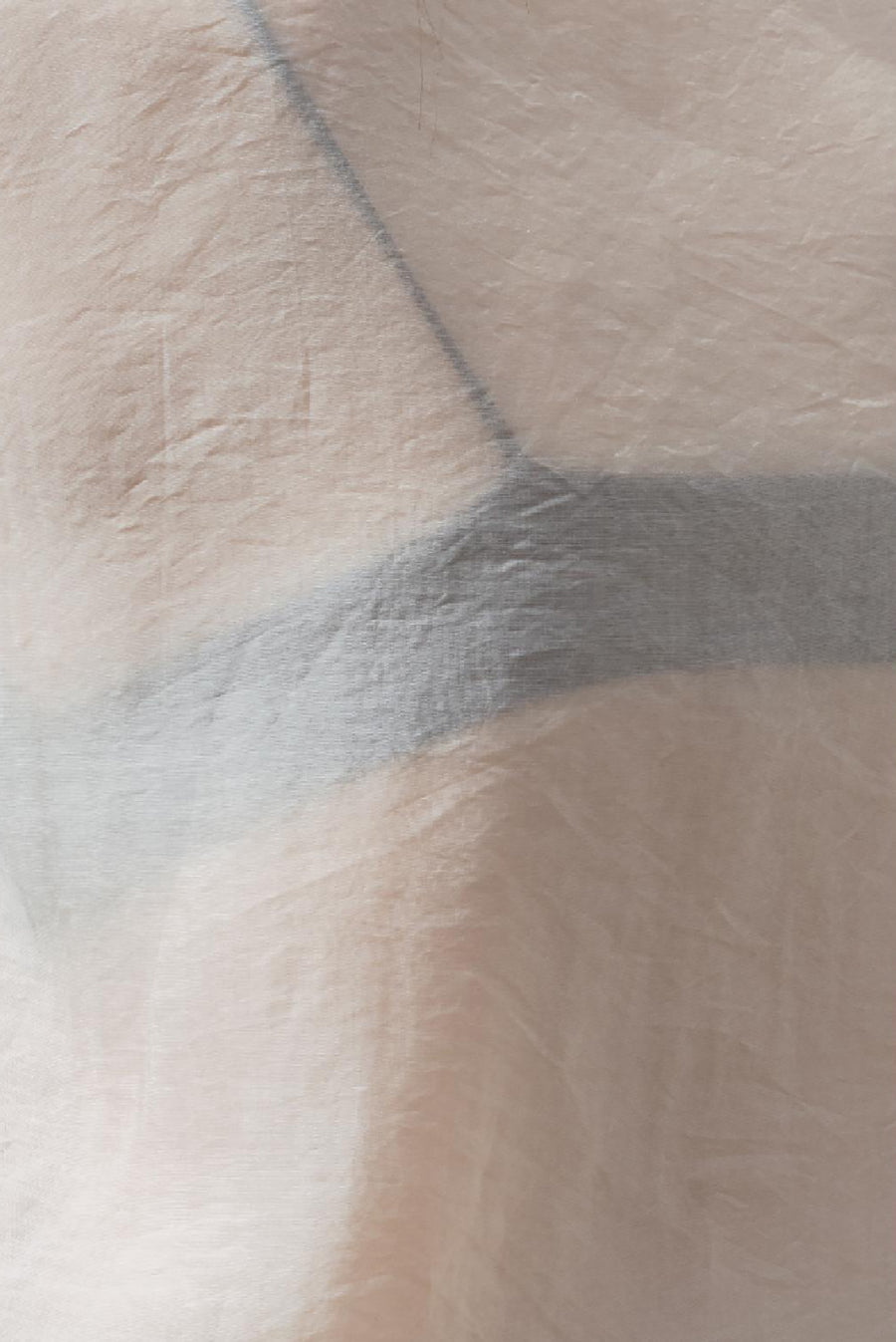 Oversized Sheer Collared Shirt With Pockets - Beige