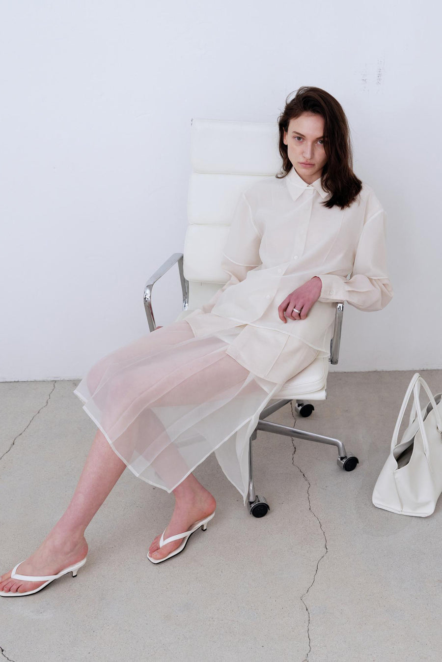 Sheer Short Sleeve Top - White