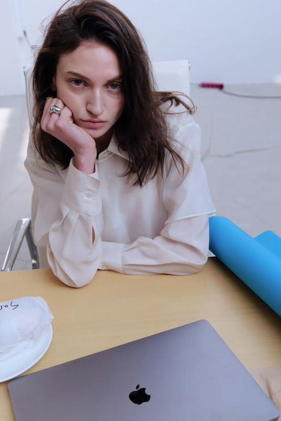 Sheer Short Sleeve Top - White