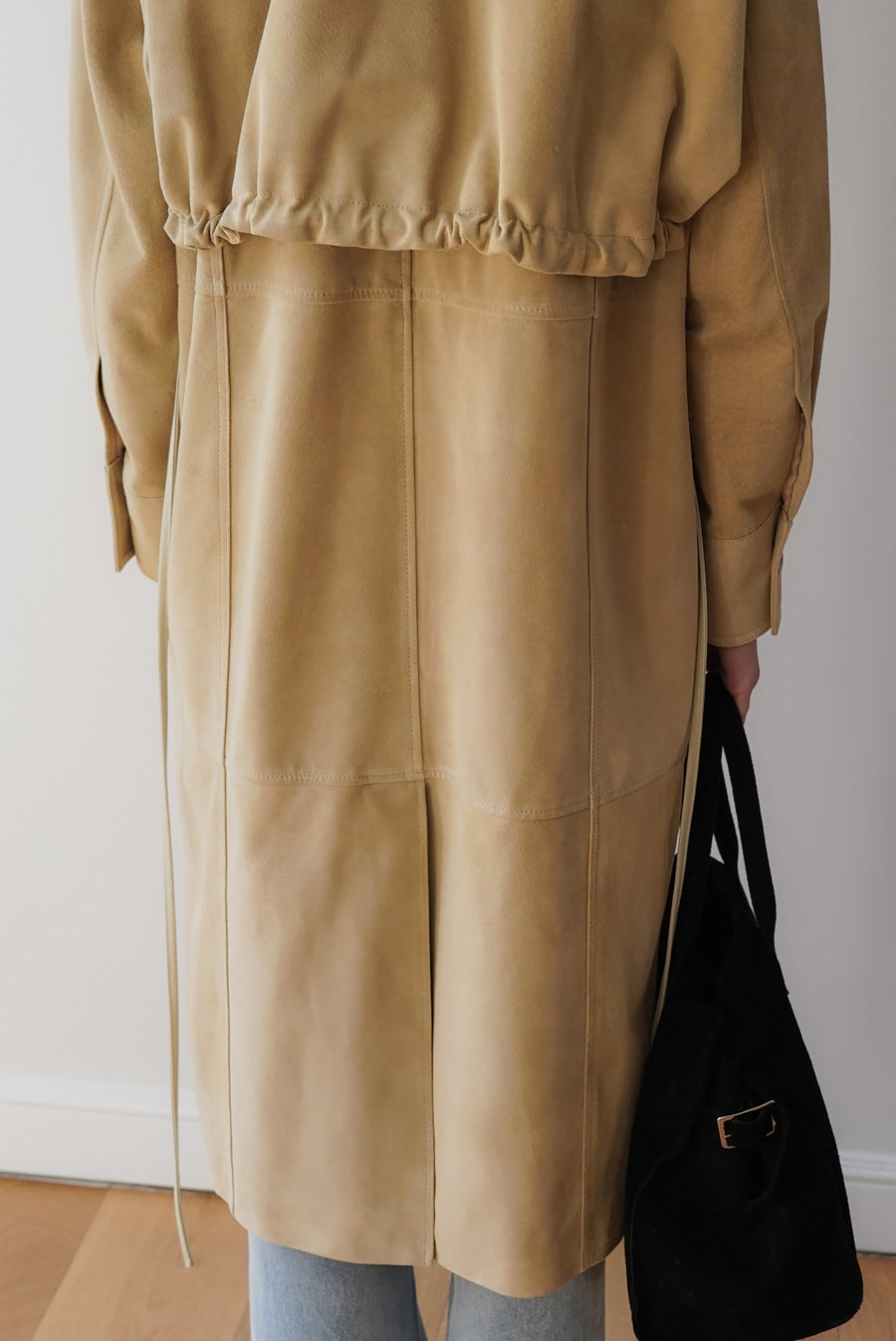 Suede Button Jacket - Camel