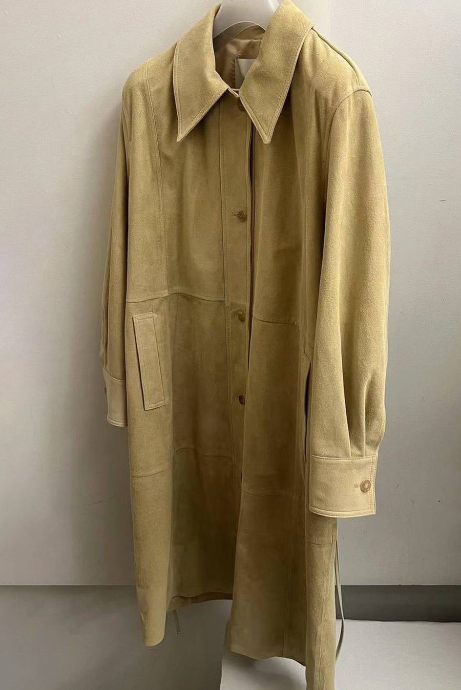 Suede Button Jacket - Camel