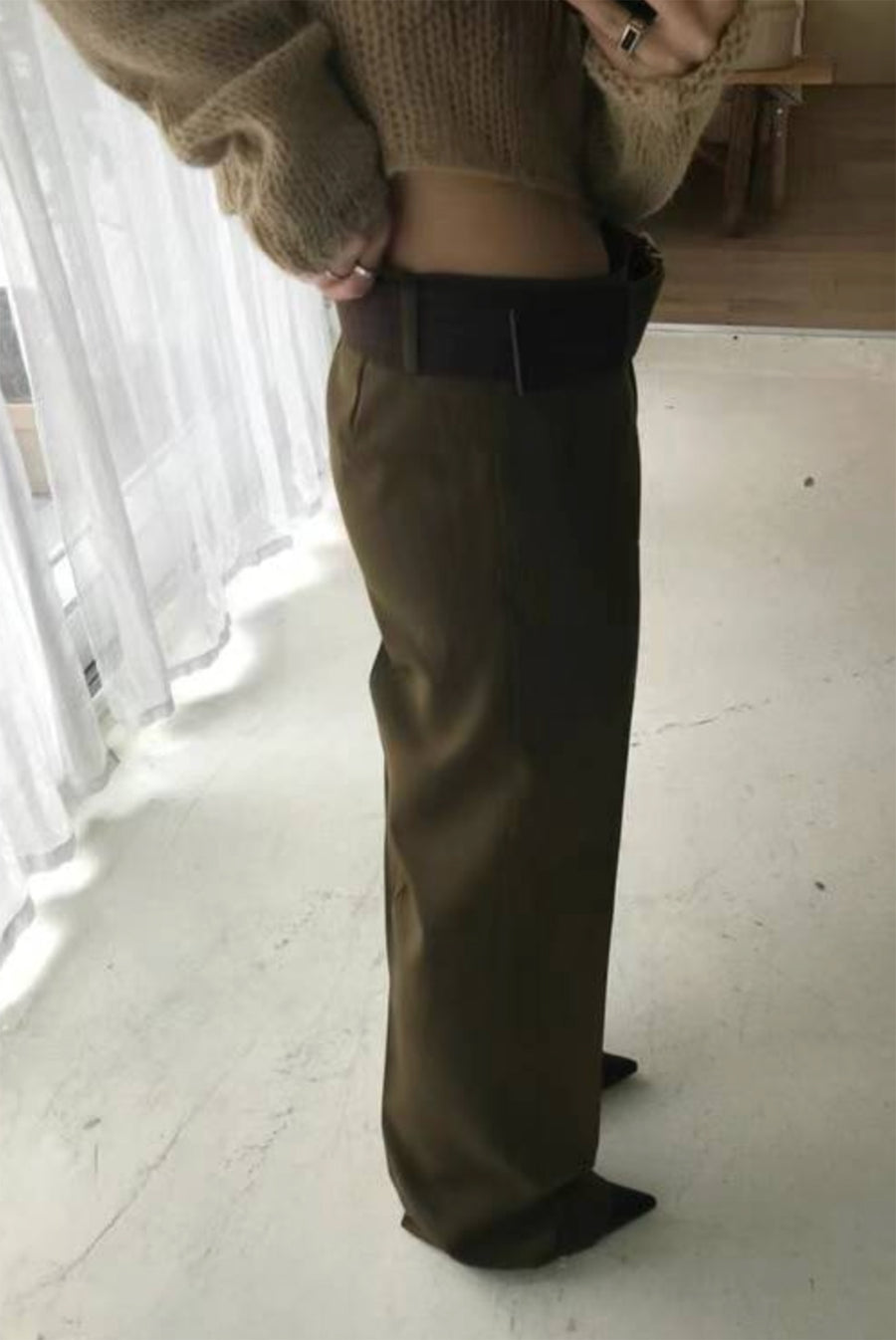 Low Rider Trousers - Dark Khaki