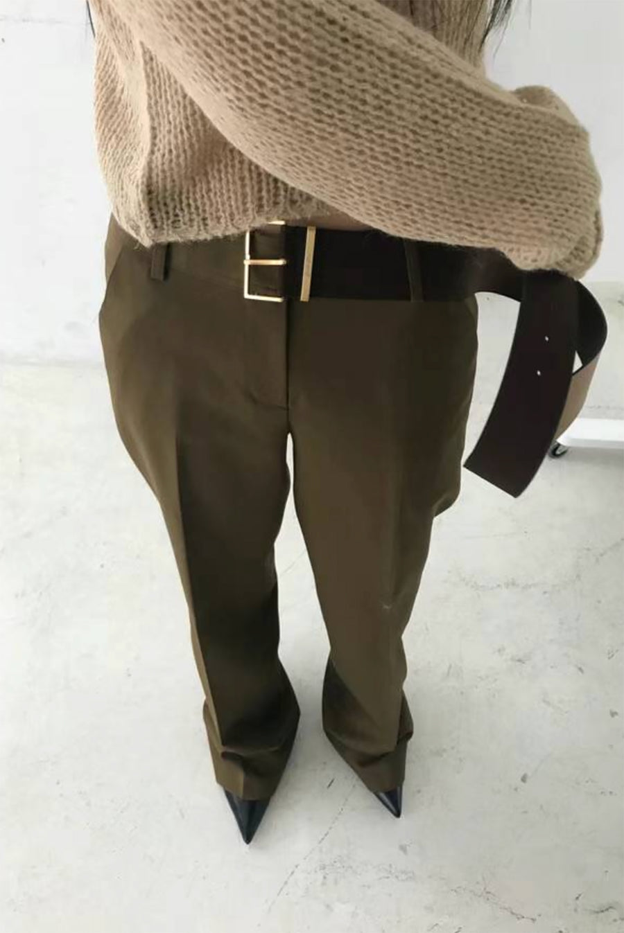 Low Rider Trousers - Dark Khaki