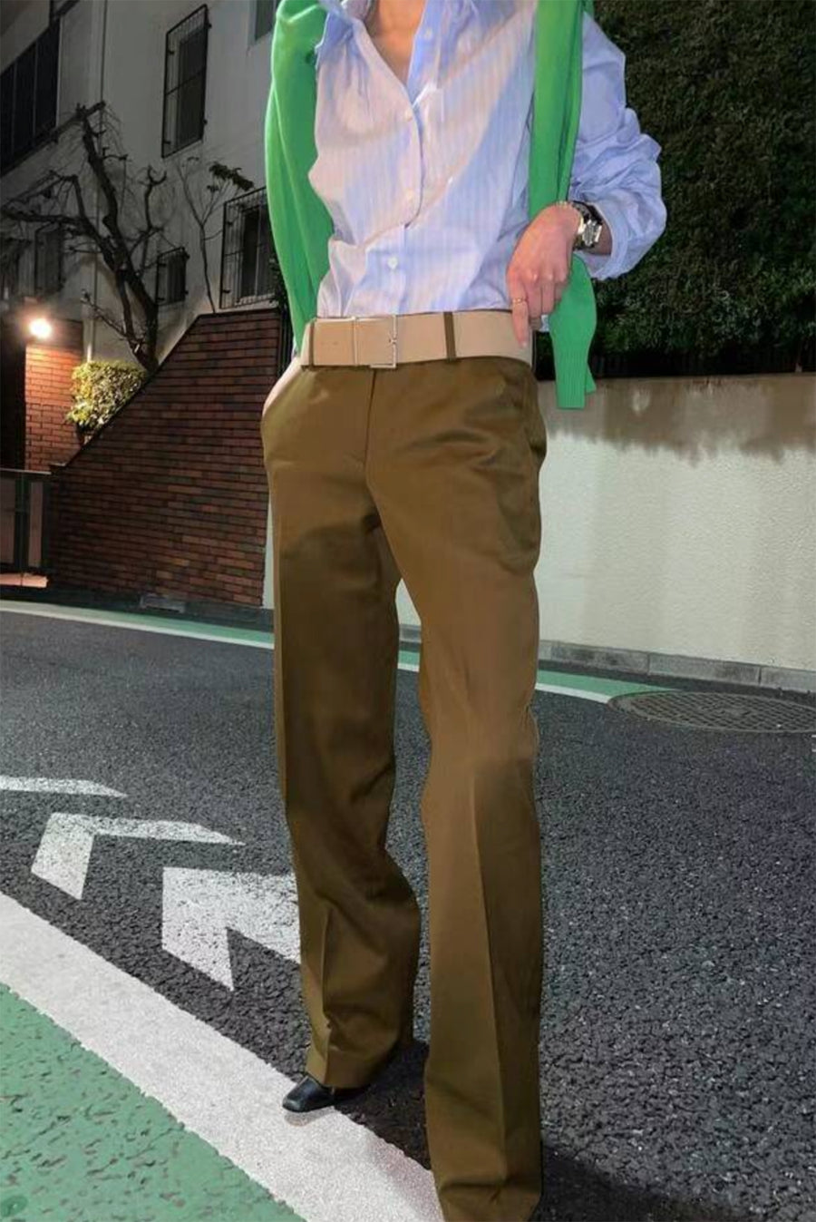 Low Rider Trousers - Dark Khaki
