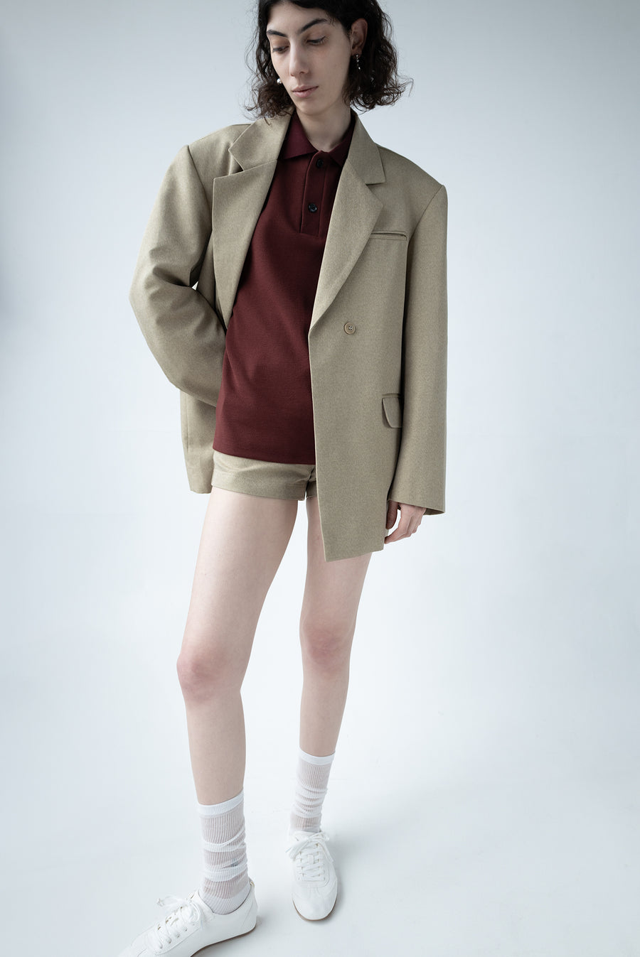 Oversized Structured Blazer - Brown