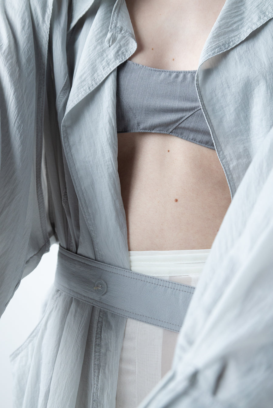 Sheer Chiffon Pleated Skirt - White
