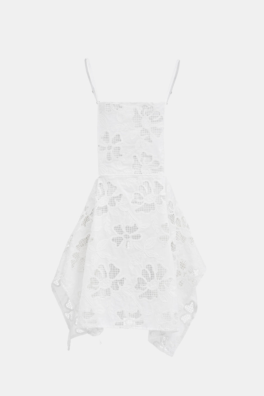 Embroidered Apron Top - White