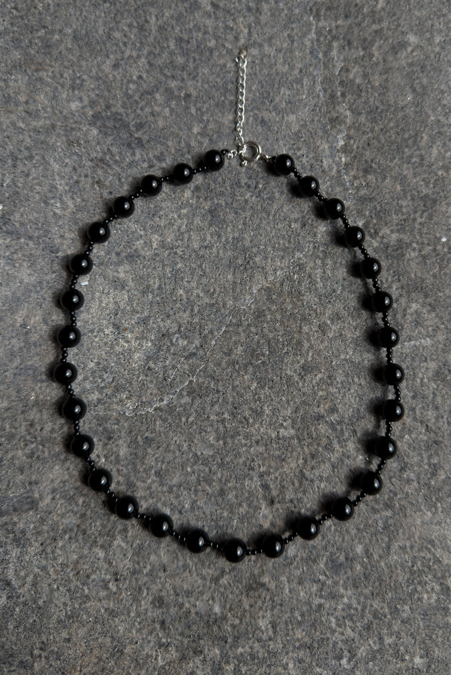 Glass Mix Beaded Necklace – Black