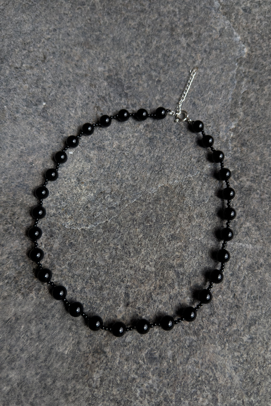 Glass Mix Beaded Necklace – Black