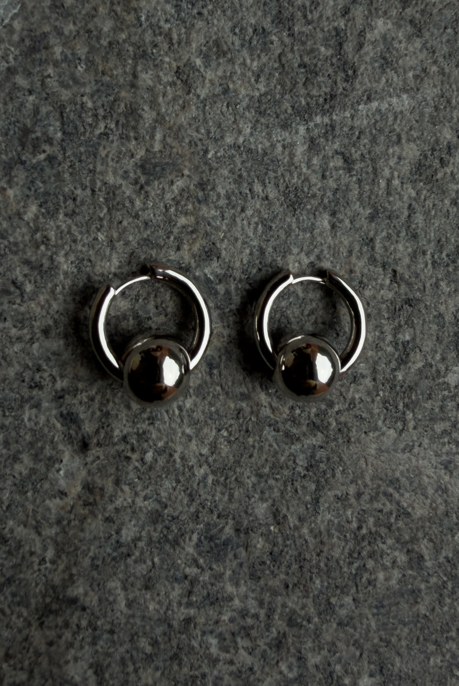 Silver Ball Hoop Earrings