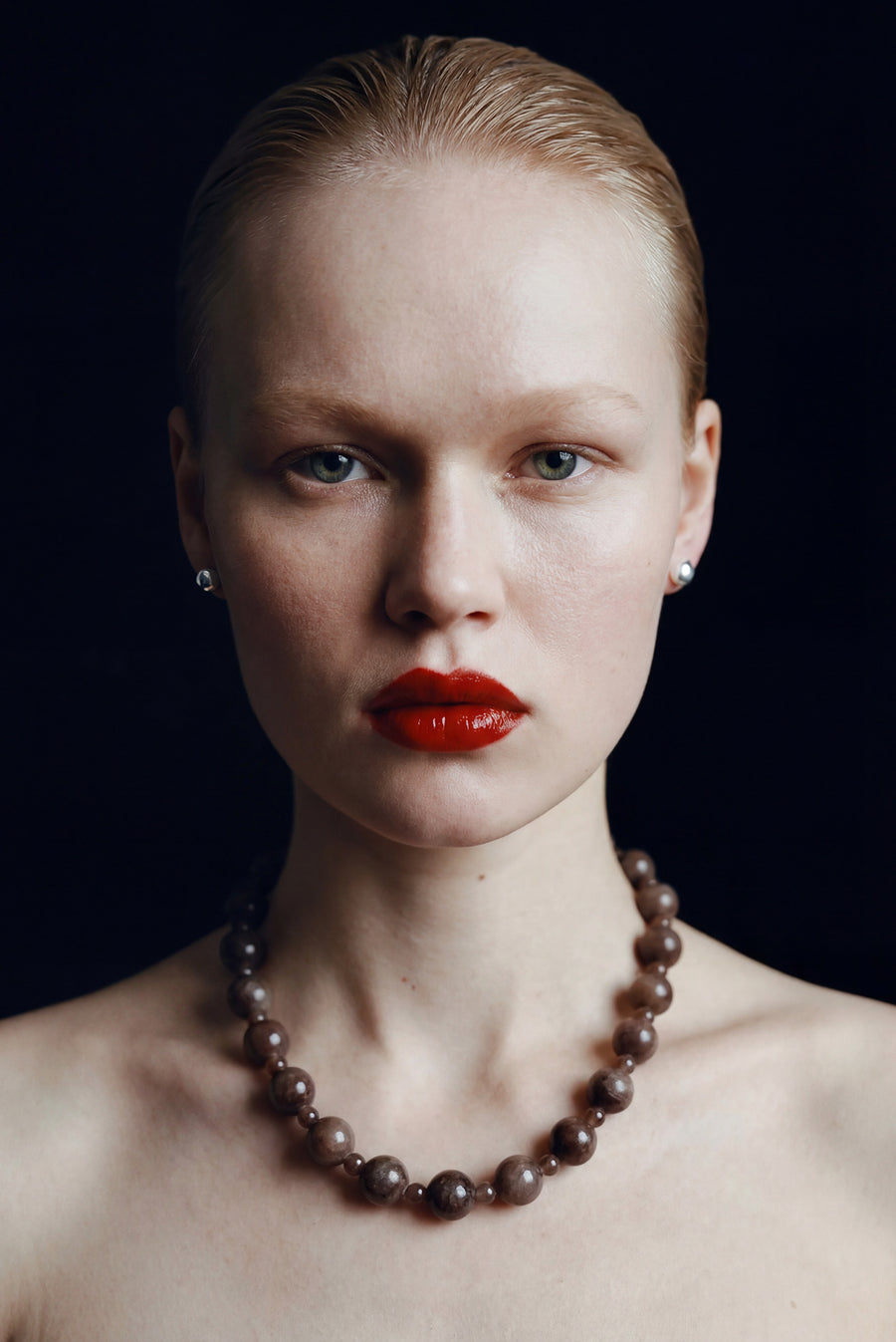 Stone Beaded Necklace – Gray