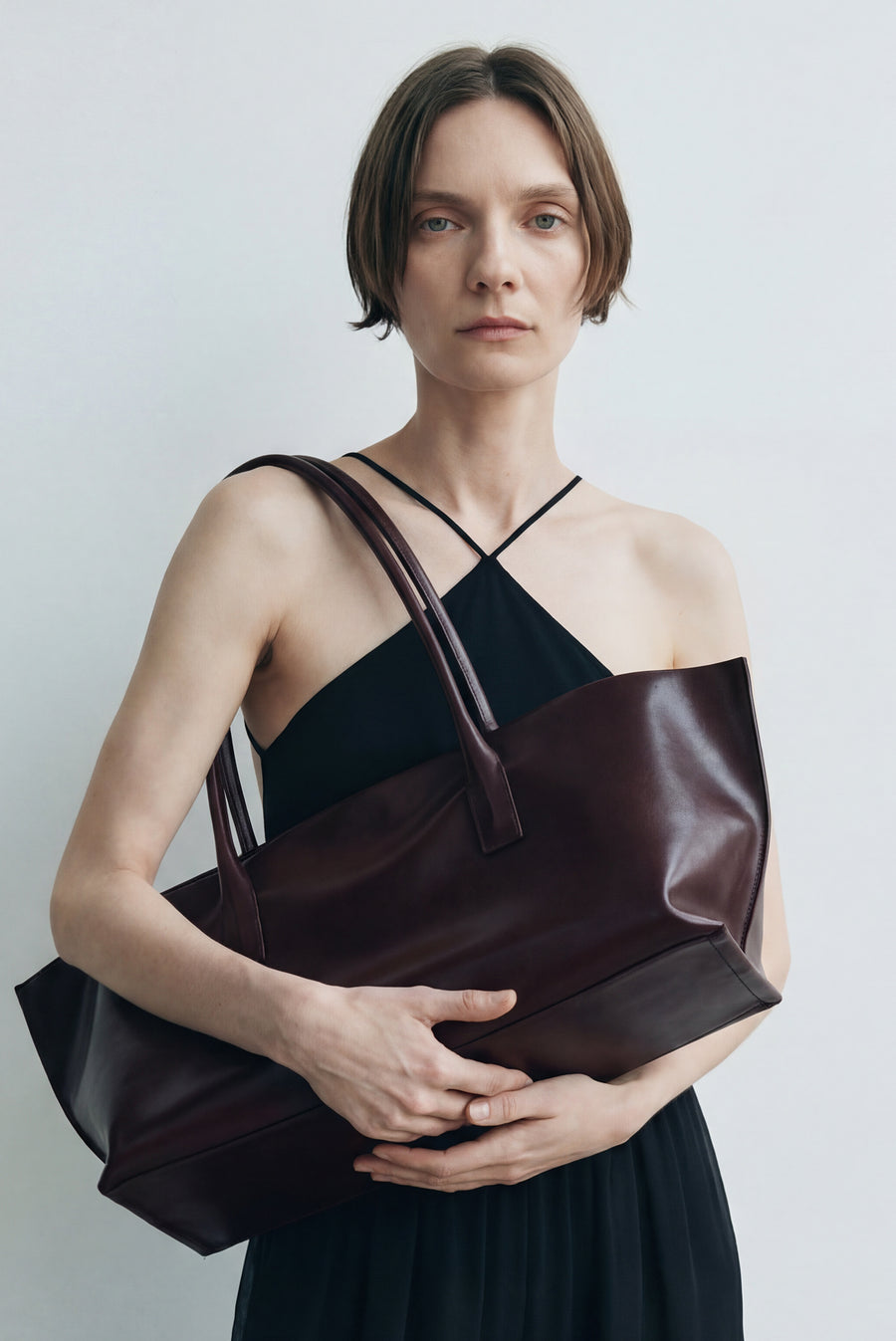 Minimalist Carryall Tote Bag - Burgundy