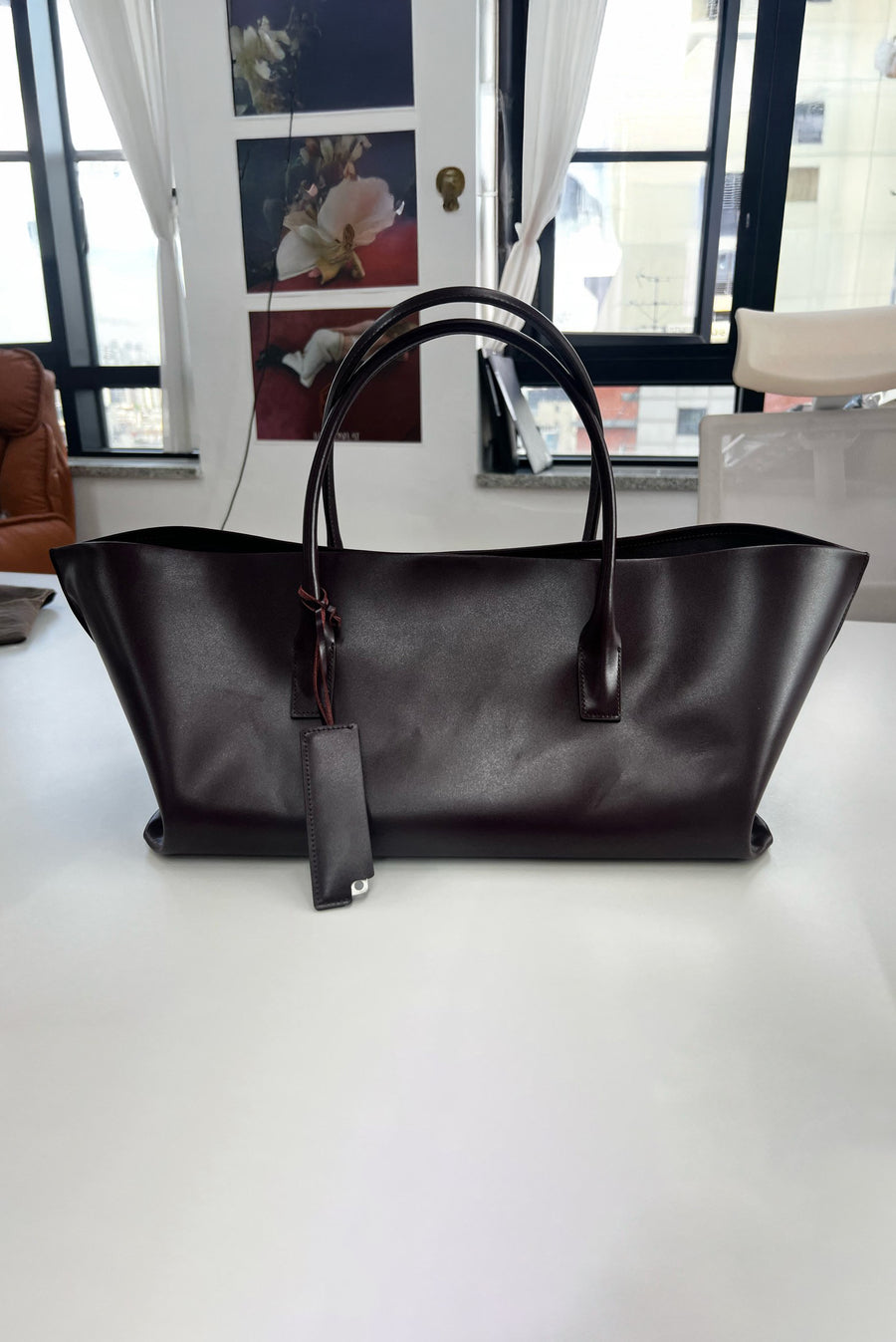 Minimalist Carryall Tote Bag - Burgundy