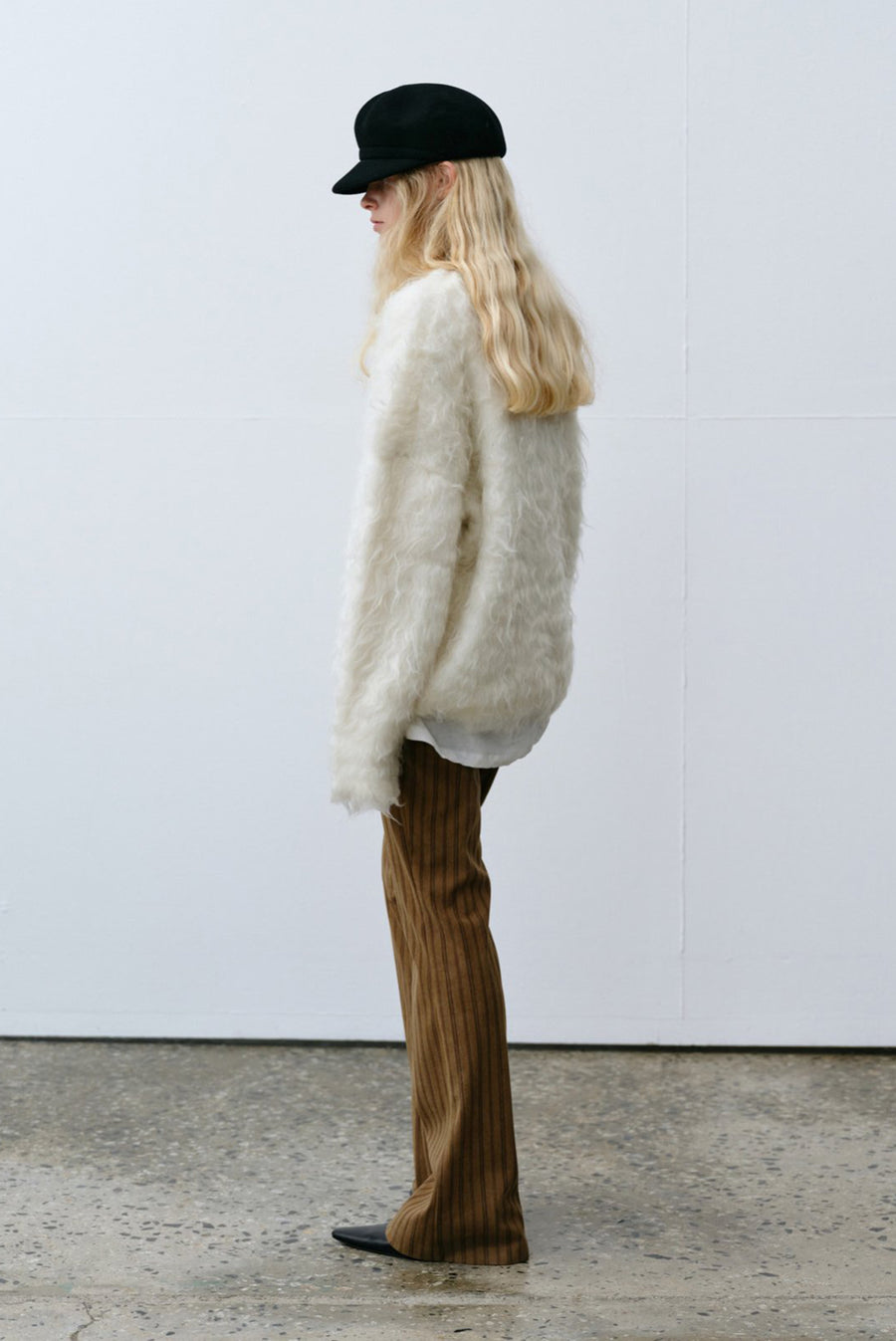Brushed Oversized Sweater - White