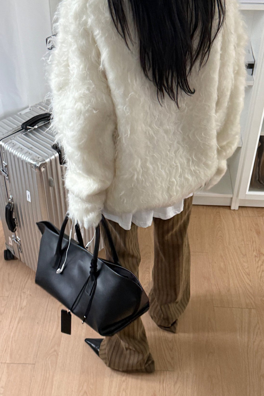 Brushed Oversized Sweater - White