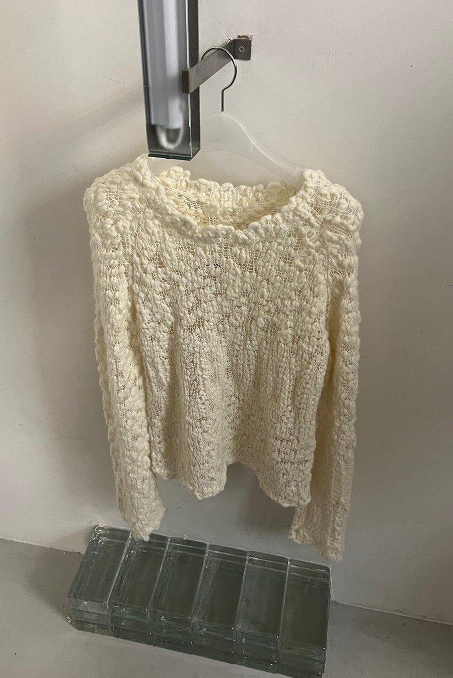 Textured Bubbled Knit - White
