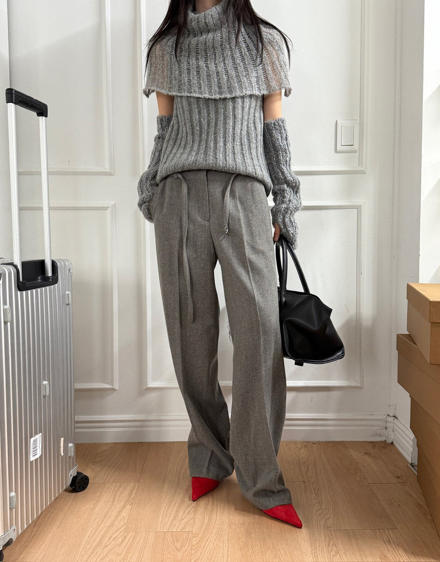 Alpaca Neckwarmer Top - Gray