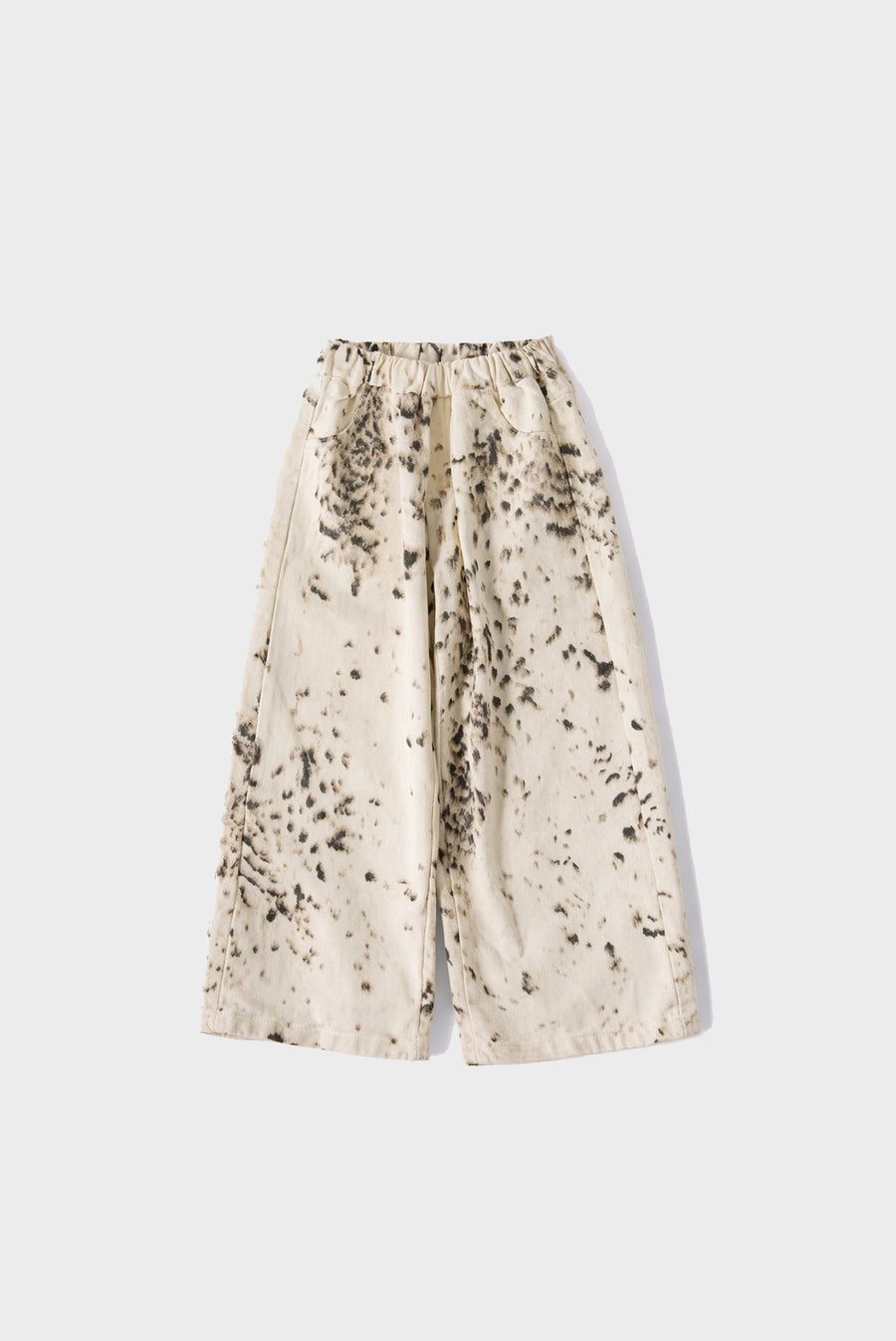 Kids - Wide Leg Spotted Animal Print Denim