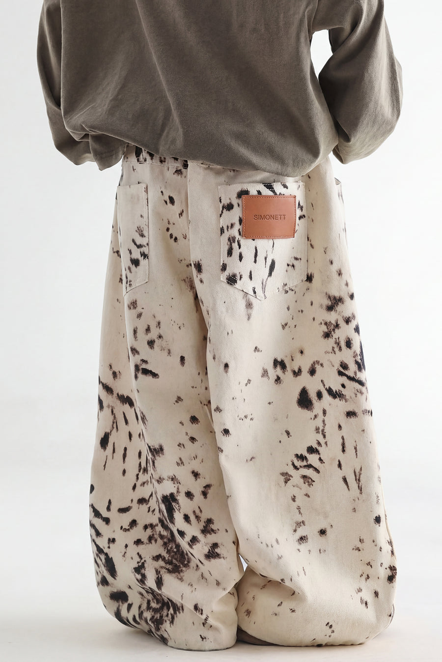 Kids - Wide Leg Spotted Animal Print Denim