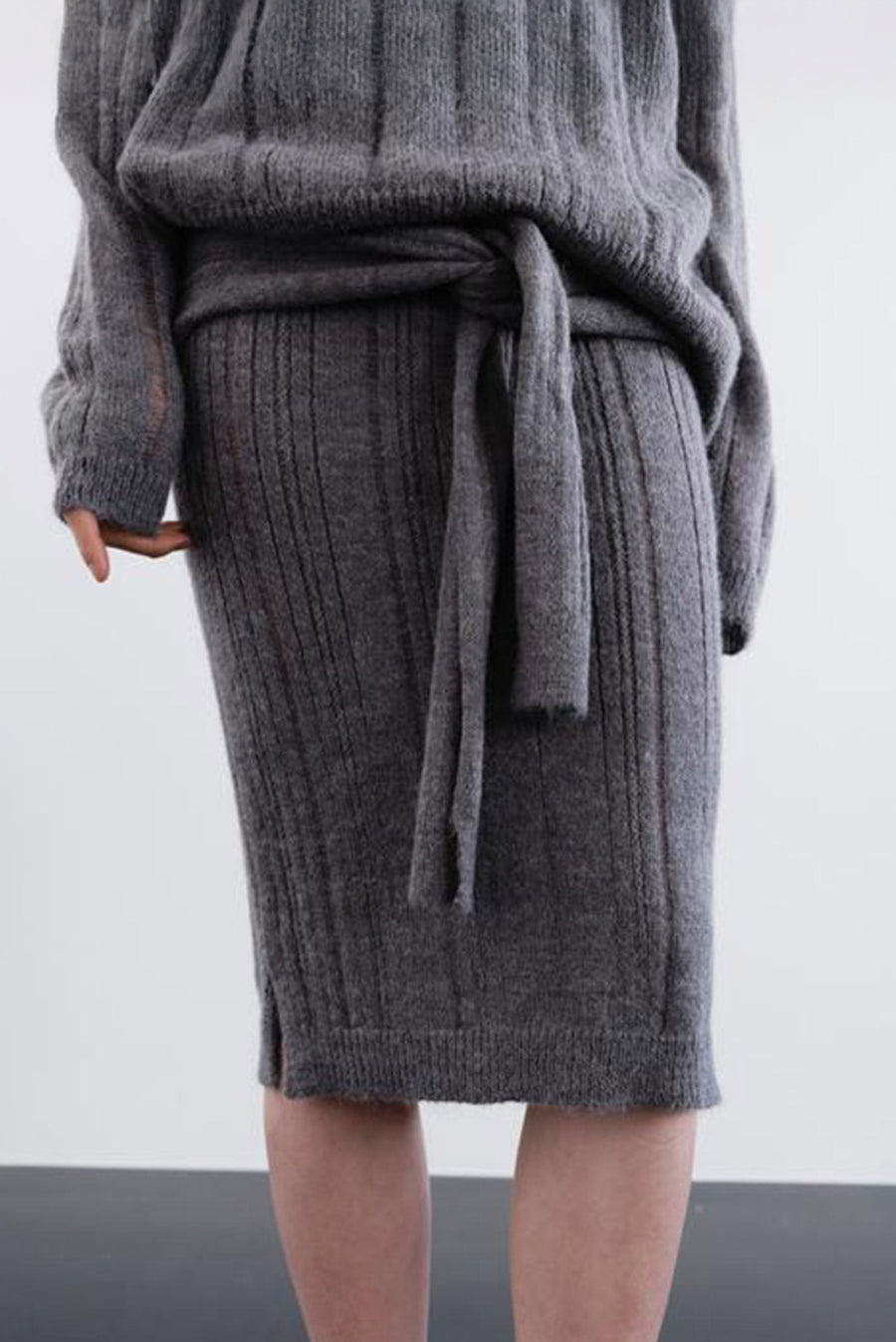 Stripe Wrap Knit Skirt