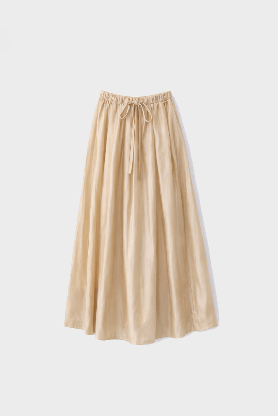Sheen High-Waisted A Line Flow Skirt - Beige