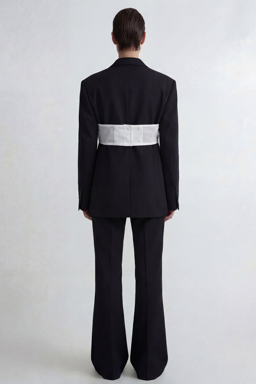 Sheer Layering Halter Bustier - White