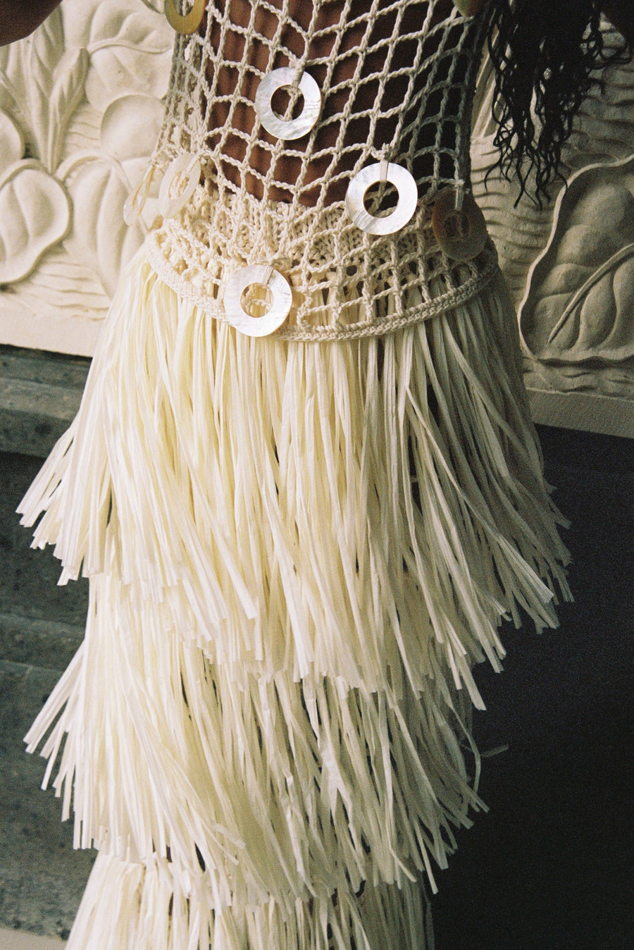 Nia Thomas - Riya Raffia Skirt - Ivory