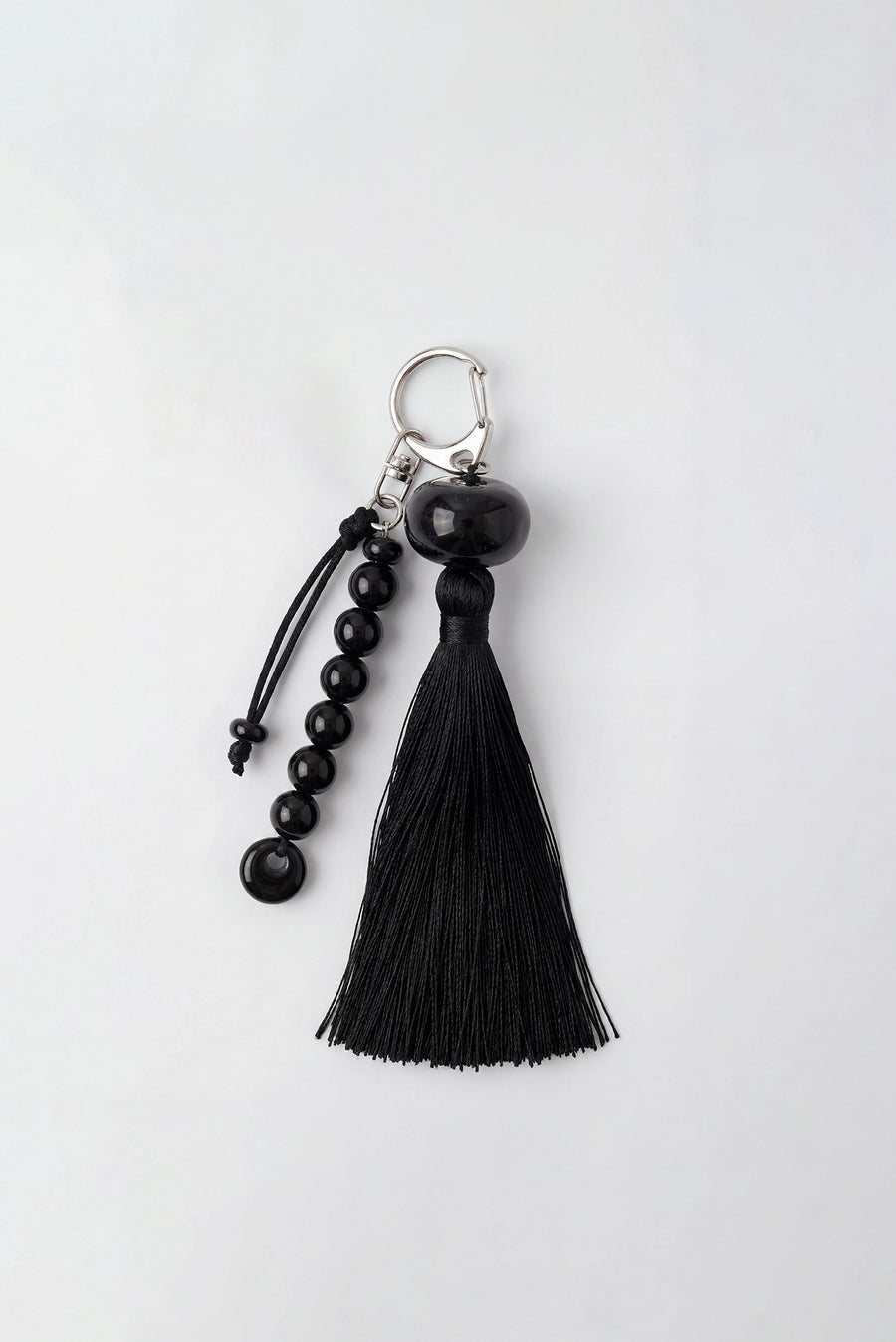 Beaded Tassel Keychain - Black