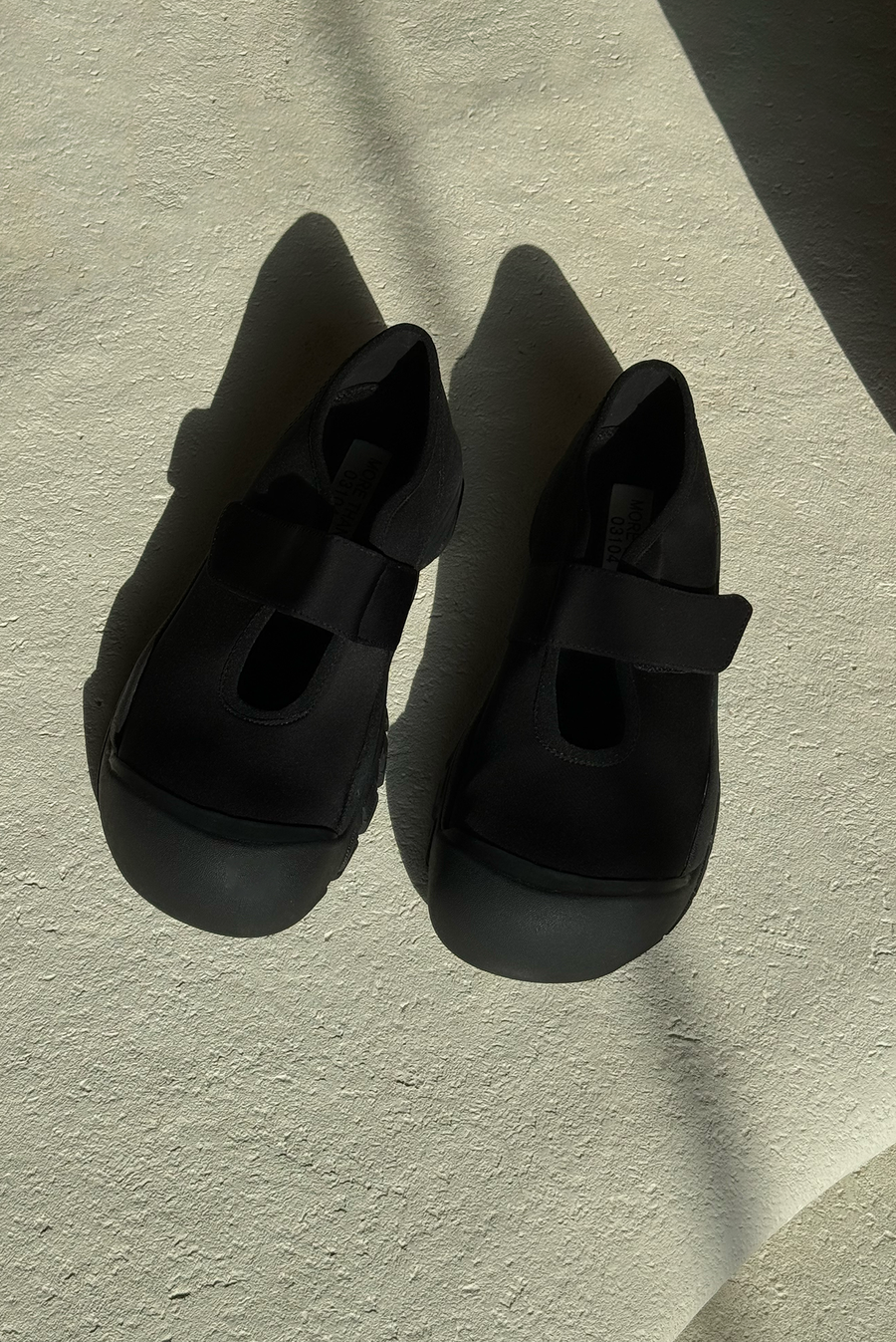 Black Neoprene Velcro Strap Rubber Sole Trainers