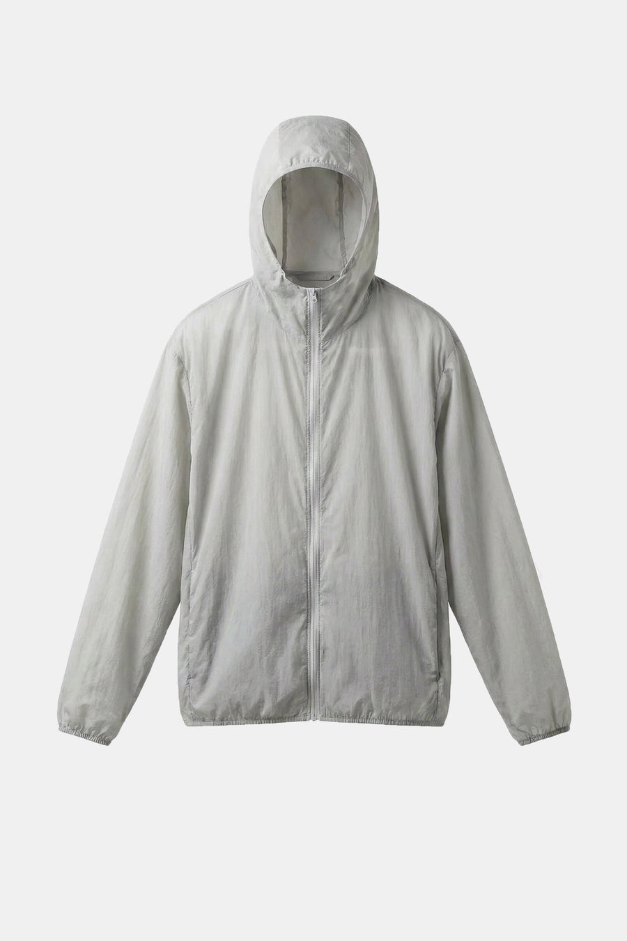 Lightweight Zip-Up Hooded Windbreaker - Gray