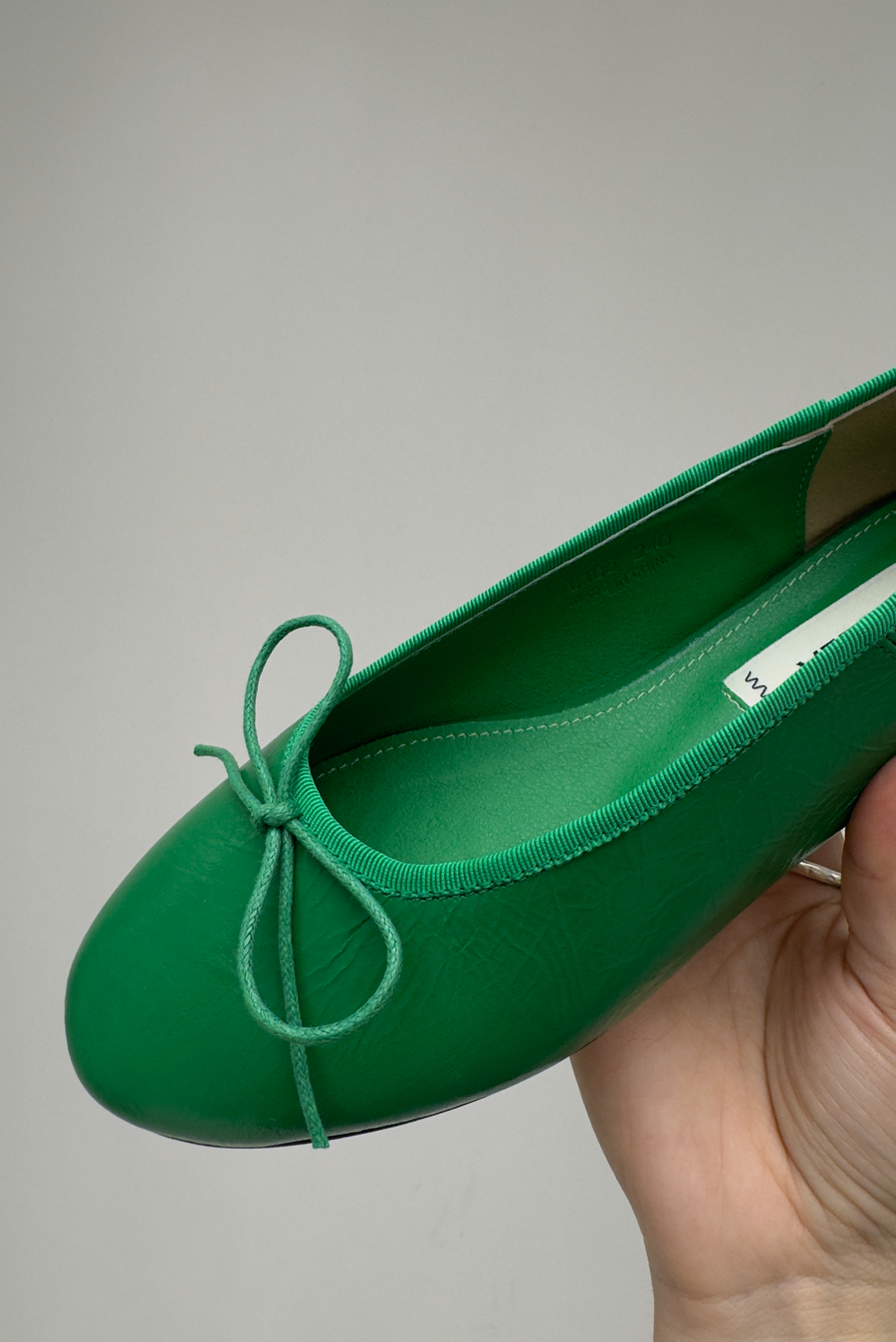 Leather Ballet Flats - Green