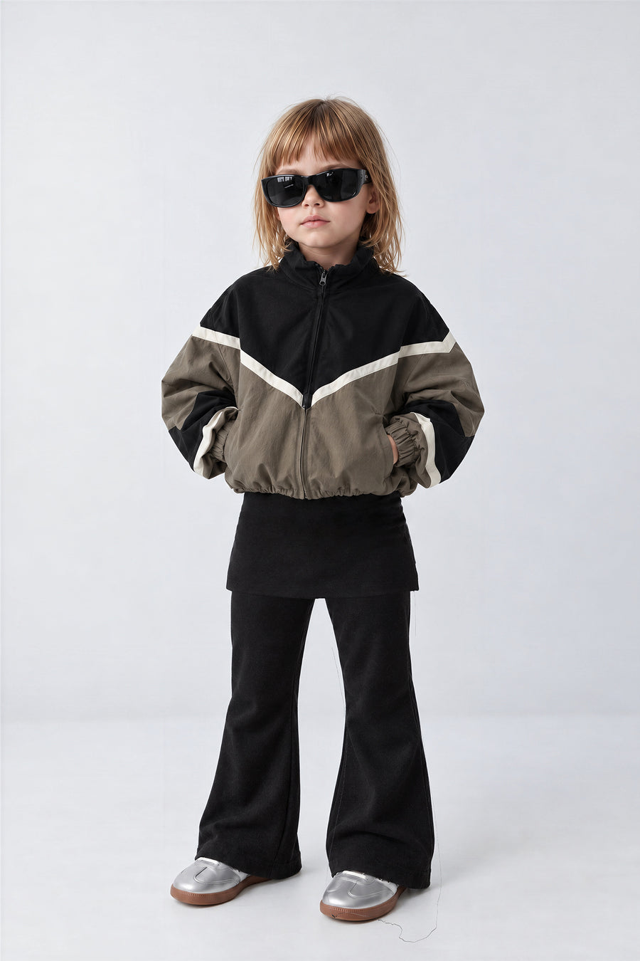 Kids - Fold-Over Waist Wide-Leg Pants – Black