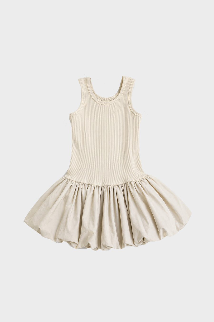 Kids - Knit Tank Puff-Skirt Balloon Dress