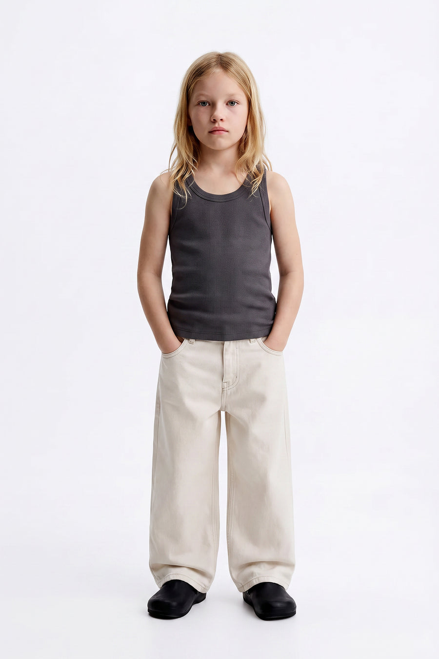 Kids - Racerback Tank - Charcoal