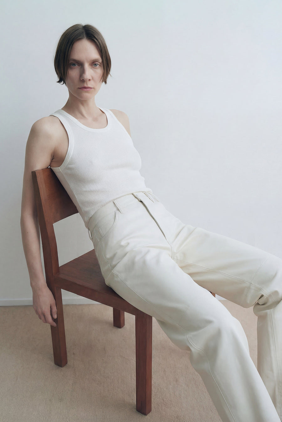 Kika Leather Pants - White